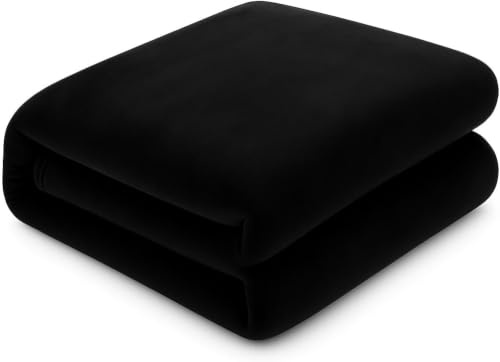 NIGHTZONE Luxury Faux Fur Mink Fleece Throw Over Sofa Bed Soft Warm Blanket (Black, King (200 x 240 cm))