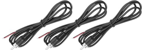 QUARKZMAN 3Pcs Câbles Nu RCA Audio Mâles vers Connecteur Jack pour Haut-Parleur, Câble Audio Rca à Extrémité Ouverte pour Amplificateur, Récepteur, 1 m