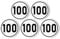 5 Stück 100 kmh Aufkleber Geschwindigkeits Schild Aufkleber Sticker 100 km/h Aufkleber Anhänger Klebeschild Nach Din 1451 für Anhänger Wohnwagen Traktor LKW 20cm
