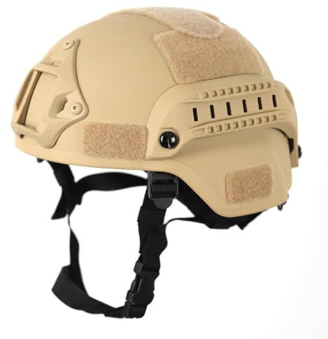 NULA Taktischer Trainingsschutz Helm für Herren, Wasserdichter Schutzhelm Der Stufe Mich NIJ IIIA, UHMW-PE-Helm mit Wendy-Aufhängung, Kompatibel mit Maske, Nachtsicht Und Ausrüstung – Braun