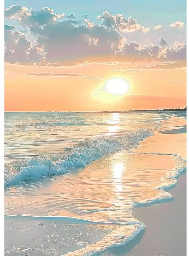 KEYIFA Diamond Painting 5D Complet, Peinture Diamant Adulte Art Accessoires, DIY Coucher de soleil Cristal Art Toile Peinture Kit Diamant Painting, Murale Décoration 30x40cm