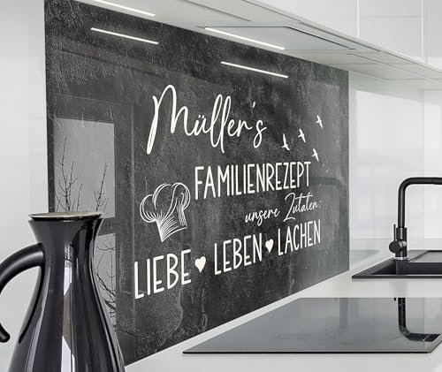 timalo Herd Spritzschutz Wand Spüle, Küche Küchenrückwand Glasoptik | Acryl Glas 2mm | Glasrückwand Acrylglas - personalisiert mit Namen - Rückwandschutz Platte | 140x50cm Schiefer, Stein