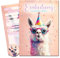 Vielucks 15 x Filmgenre Einladungskarten -DIN A6- Original - mit Aufkleber,Einladungskarten Kindergeburtstag Mädchen Junge,Geburtstagseinladungen,Party deko,Einladung Einschulung (Party-Lama)