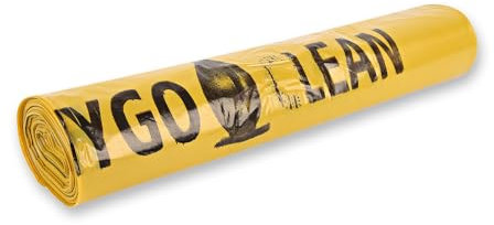 250 Stück Hygoclean Müllsäcke Light, 70 l | LDPE, Rolle, gelb, L: 100cm, B: 57,5cm, 40my, Müllsäcke, Abfallsack, Müllbeutel, Mülltüten, Abfallbeutel