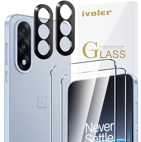 ivoler 2 Piezas Cristal Vidrio Templado Protector de Pantalla para OnePlus Nord 5 5G / OnePlus Nord5 5G, con 2 Piezas Protector de Lente de Cámara, 9H Dureza, Antiarañazos, Sin Burbujas