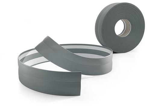 Quest Weichsockelleiste Selbstklebend 32 mm x 23 mm - PVC Sockelleiste, Abschlussleiste - Knickleiste für Innenbereich, Wand, Boden - Flexibel, Dicht, Dekorativ (Grau, 25m)