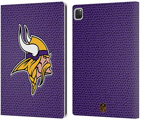 Head Case Designs Offizielle NFL Fussball Minnesota Vikings Logo Leder-Wallet-Hülle Kompatibel mit Apple iPad Pro 12.9 2020/2021/2022