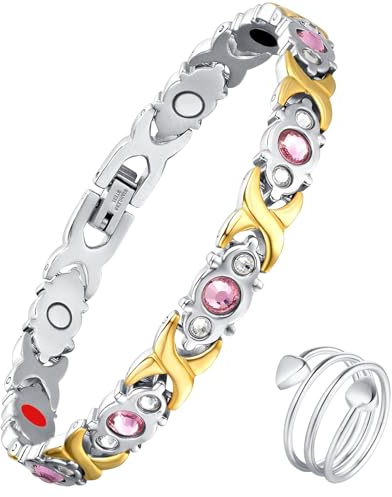 Jecanori Magnetarmband aus Titanstahl, 3800 Gauss, ultrastarke Magnete
