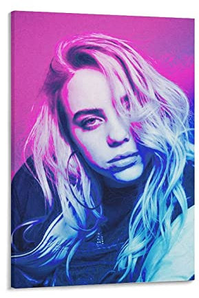 MINGYANMAO Leinwandplakat 60 * 80cm EilishS Singer Neon Canvas Wall Art Soggiorno Poster Camera da letto Decor Pittura Senza Cornice
