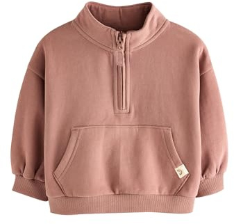 NEXT Mädchen Standard Sweatshirt mit halblangem Reißverschluss Mocha Brown Numeric_86-Numeric_92