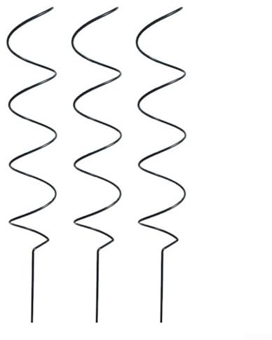 Zilimontt Piquet de support en fer galvanisé pour plantes grimpantes, 43 cm, support de fleurs en spirale avec base large pour roses, clématites et tomates dans le jardin (A)