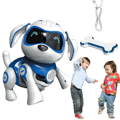 Electronic Robot Puppy - Singing Dance Toy USB Powered Dog Programmable Interactive Companion Functional Button Gadget Entertainment Device for | A Comp Pet