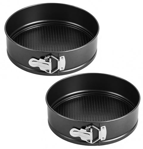 LUPATDY Molde Redondo Desmontable 18 cm – 2 piezas Antiadherente, Acero al carbono – Ideal para Bizcochos, Tartas y Pasteles – Molde de Repostería con Liberación Rápida – Utensilio de Horno