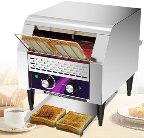 ZhlCrioxenic Tostadora de Cinta Industrial,150/300/450 Rebanadas de Pan Tostado por Hora, hasta 150/300/450 Rebanadas, con Bandeja para Bar Y Restaurante PanaderíA Middle