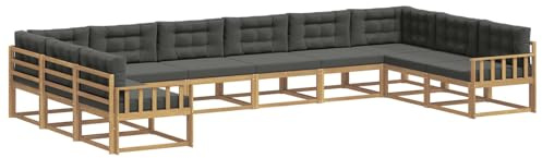 vidaXL Outdoor-Sofagarnitur mit Kissen 10 pcs Weiß und Anthrazit, Moderner Garten-Sofa, strapazierfähige Lounge, Elegantes Patio-Sofa, Sitzplatz im Garten, Möbel für Poolbereich