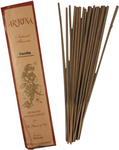Arjuna Räucherstäbchen, Balinesische Räuchermischung, Vanilla | Exotischer Duft, ideal für Yoga und Meditation, 25 g, Brenndauer ca. 30 min, traditionell aus Bali