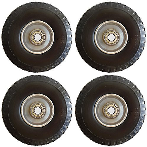 4 Stück Sackkarren-rad Stahl-Felge mit Stahl Kugellager Bollerwagen-rad 260 mm für Achse 20mm