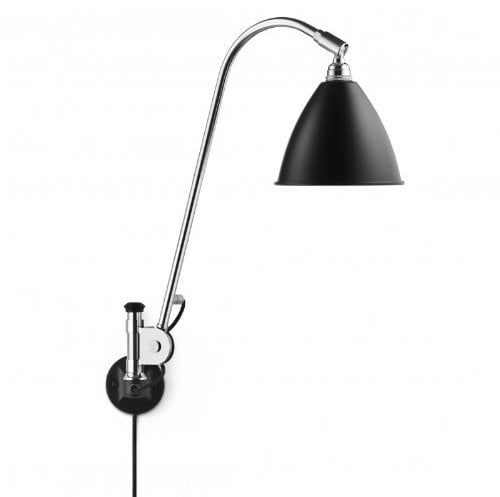 Bestlite Wandleuchte BL6, schwarz/chrom, mit Schalter am Kabel