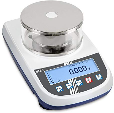 KERN Serie PLJ Kunststoff Präzisionswaage, 1200g Wägebereich, 0,001g Ablesbarkeit, 210mm x 340mm x 120mm