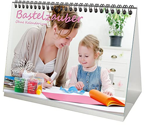 Bastelkalender Bastelzauber OHNE Kalendarium - Tischkalender DIN A5 Querformat und zusätzlich 1 Gruß- und 1 Weihnachtskarte