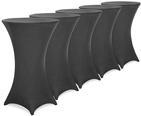 Deuba® 5X Stehtisch Hussen Ø 60-65/70-75/80-85cm Viele Farben 30°C Waschbar Verstärkte Standfüße Stehtischhusse Überzug Stretch (Ø 70-75cm, Anthrazit)