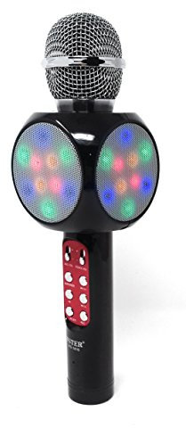 Micrófono Inalámbrico Portátil Altavoz Luces Bluetooth USB Tarjeta TFK Grabadora Hi-Fi WS-1816 (Negro)