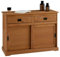 IDIMEX Buffet Savona bahut vaisselier Commode avec 2 tiroirs et 2 Portes coulissantes, en pin Massif lasuré Brun