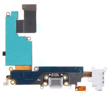 XcellentFixParts USB Charging Dock Connector Replacement for iPhone 6 (White) Mic Audio Jack Earphone Antenna Loudspeaker Connector Flex Cable Assembly