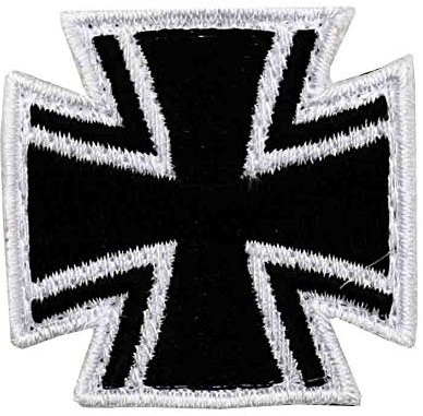 Café Viereck ® Eisernes Kreuz Bundeswehr Patch Gestickt mit Klett – 4 cm x 4 cm