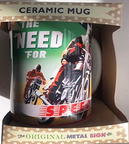 Original Metal Sign Co Need for Speed Motorbikes Retro Art Keramiktasse in Geschenkbox