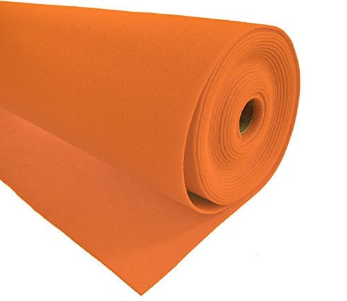 Bastelfilz 1m Meterware Filz 90cm x 1,5mm Dekofilz Taschenfilz Filzstoff 45 Farben, Farbe:orange