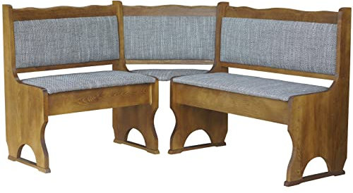 k koma Polster Eckbank Kiefer Holz, Eiche Farbe mit Polsterung MASSIVHOLZ - NEU BEIGE (120 x 160)