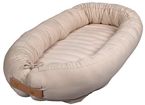 Filibabba® Premium Multifunktionales Kapok Babynest für Neugeborene und Kleinkinder | Größe: 85 x 50 cm | Super Weich | GOTS Bio Baumwolle (Kapok Nature White)