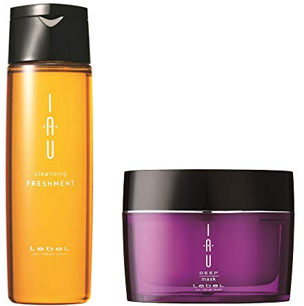 Lebel IAU Cleansing Freshment Hair Shampoo 200ml & Lebel IAU Deep Hair Mask 170g Set (Green Tea Set)