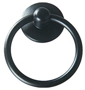 tooloflife Lot de 3 poignées de traction vintage avec anneau rond pour placard, tiroir, porte, placard - Noir