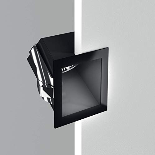 L+ Einbaustrahler für den Innenbereich, Wandleuchte, 7 cm, LED-Fassung, GU4, 1 x 35 W, max. Farbe Schwarz