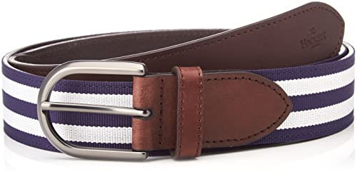 HACKETT LONDON Herren GROS Grain Belt Gürtel, Blue (Navy/White), 26