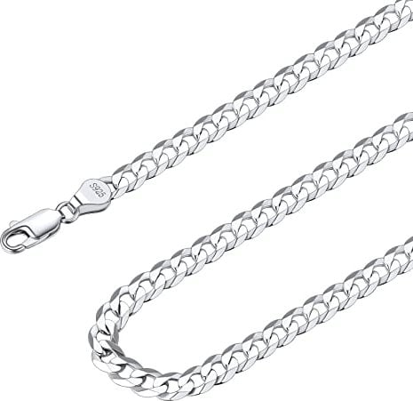 Suplight Silberkette Herren 925 Silber 5mm Breit Kubanische Gliederkette Halskette 71cm lang Unisex Cuban Link Chains versilberne Panzerkette Damen Hip Hop Schmuck