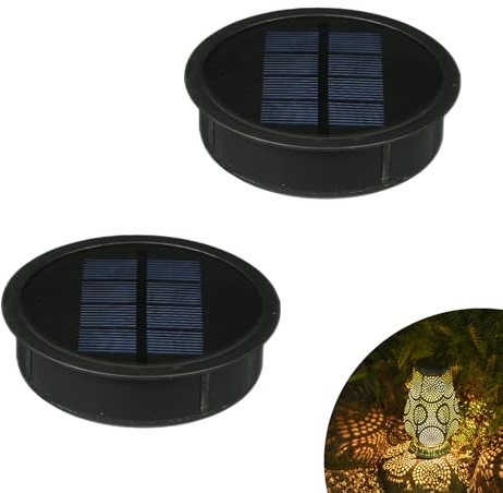 JOYCREATOR 2 Stück Solarleuchten Ersatz Top 8,12 cm, 600 mAh Solarlampen Ersatzteile 2er Set mit IP65 Wasserdicht, 15LM Solar Ersatzdeckel Solarpanel Ersatz Solarmodul für Gartenleuchte Solarlaterne