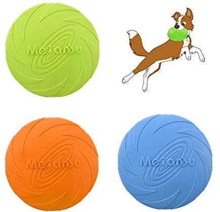 3 Stück Hundefrisbees,hundespielzeug Frisbee,Gummi Frisbee,Hunde Scheiben, perfekt für Hundetraining, Werfen, Fangen und Spielen