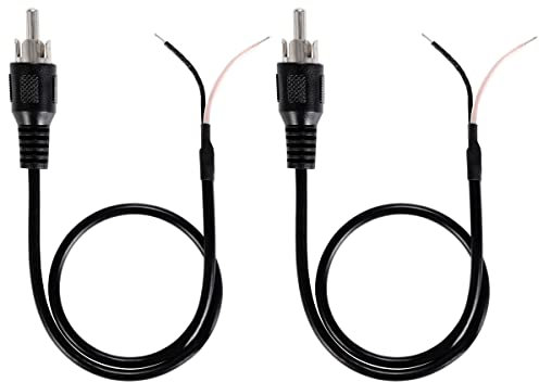 Greluma 2 Stk 30 cm Lautsprecherkabel RCA Stecker Klinkenstecker auf blankes Kabel offenes Ende Pigtail Audio/Video RCA Kabel für Verstärker-Empfänger-Lautsprecher