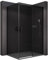 BERNSTEIN - Cabine de douche d'angle 110x80x195cm porte coulissante verre fumé trempé ESG 8mm anticalcaire, Profilés noir mat, Charnières réversibles gauche/droite - NT806FLEX