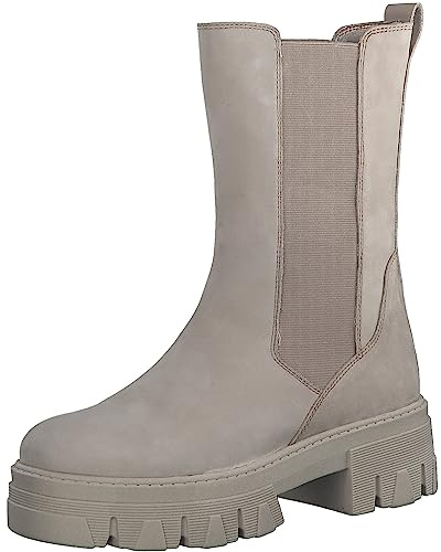 MARCO TOZZI Damen Chelsea Boots aus Leder Plateau