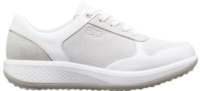 JOYA Britt White, Damensneaker aus Textil sowie Leder für gesundes, entspanntes Gehen im Alltag, schicke Freizeitschuhe in Weiß
