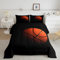 Bettwäsche-Set für Jungen, 3D-Basketball, King-Size-Dekoration, für Kinder, Sport, Basketball, Schwarz und Gelb, 3-teiliges Set