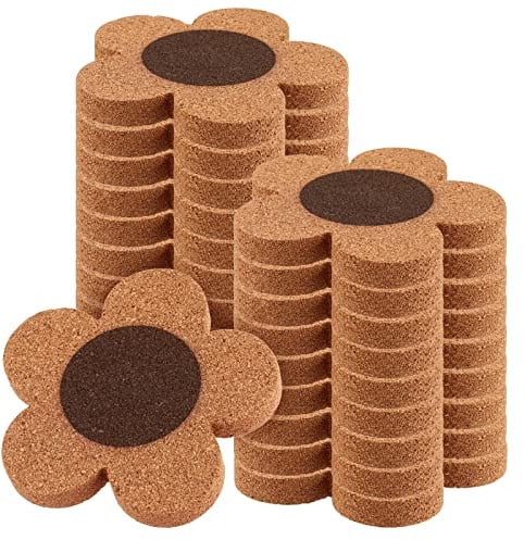 TAICHEUT Lot de 20 dessous de verre en liège en forme de fleur de 10,2 cm d'épaisseur pour boissons, dessous de verre naturel en vrac, dessous de verre décoratif pour boissons chaudes et froides