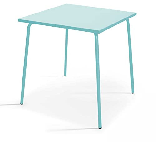 Oviala Palavas – Gartentisch, quadratisch, Metall, Türkis, 70 cm