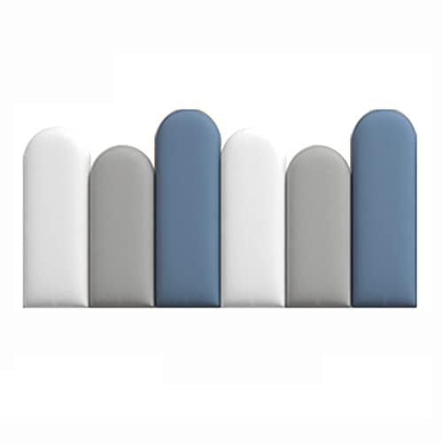 XILYZMO Bett Kopfteil Wandpolster, 3D Selbstklebend Anti-Kollision Wandpaneele, Schlafzimmer Weiche Wand Kissen-Pads, Abziehen Kleben Kopfteil, Wiederverwendbar (Farbe : Blau, Größe : 55x200cm)