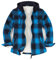 ZENTHACE Flanell-Hemdjacke mit Kapuze für Damen, Sherpa-Futter, durchgehender Reißverschluss, für Herbst und Winter, kariert, Midnight Ocean, M