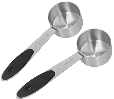 1/8 Tasse 30 Ml Kaffee-Messlöffel, 2 Stück, Edelstahl-Messlöffel, Esslöffel, Küchenmessgeschirr für Kaffeebohnen, Milchpulver, Tee